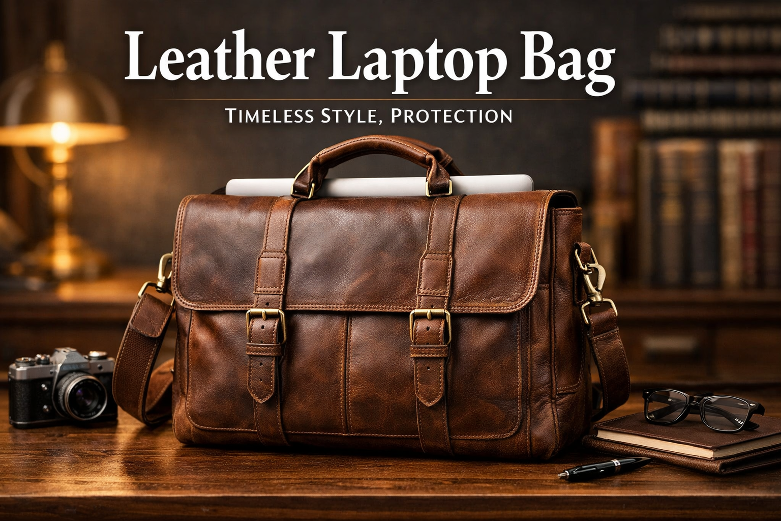 Leather Laptop Bag Timeless Style, Protection
